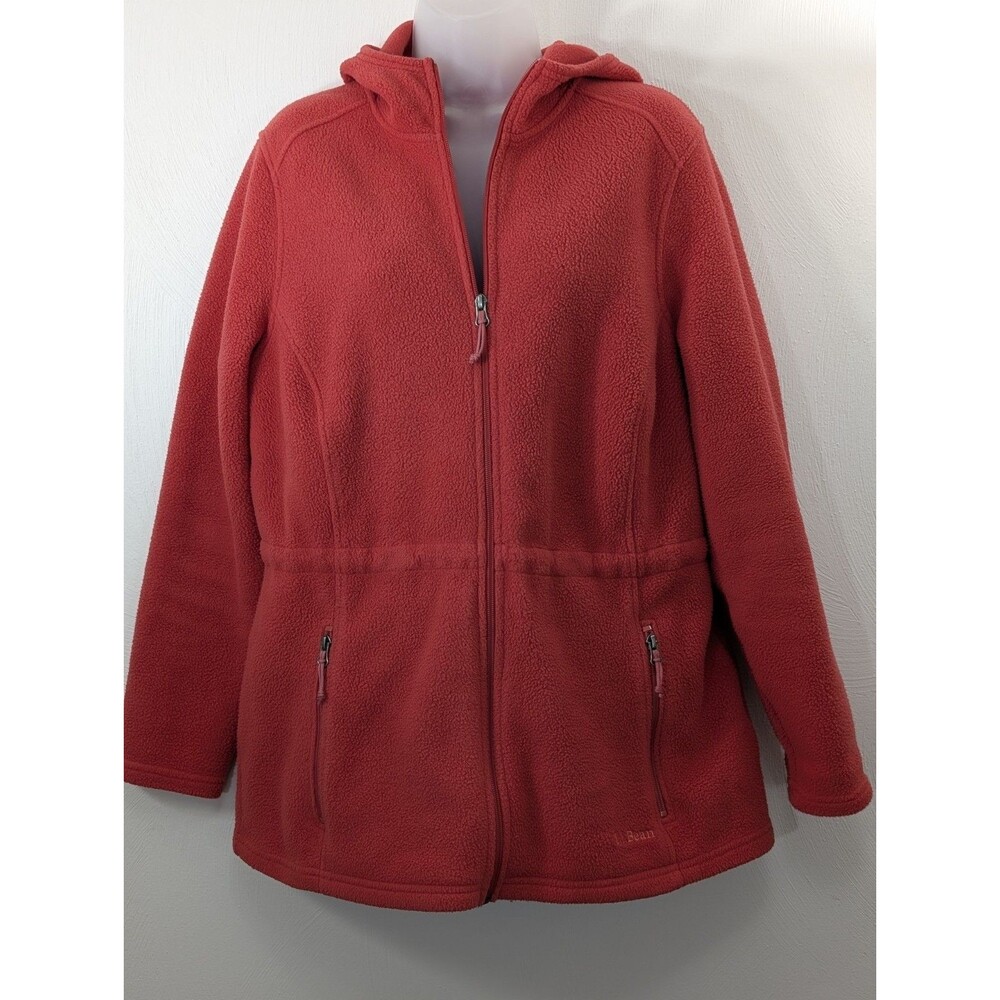 LL Bean Jacket Womens Large Brick Full Zip Polartec Outdoors Hiking Gorpcore Adj
